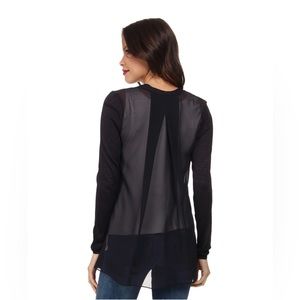 NIC+ZOE Black Ribbed Knit Cardigan